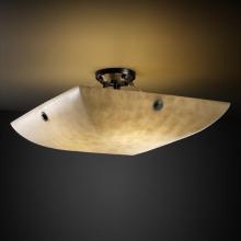 Justice Design Group CLD-9654-25-MBLK-F6-LED6-6000 - 36" LED Semi-Flush Bowl w/ Concentric Circles Finials