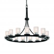 Justice Design Group FSN-8715-10-SEED-MBLK - Dakota 15-Light 1-Tier Ring Chandelier