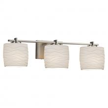 Justice Design Group POR-8443-30-WAVE-NCKL - Era 3-Light Bath Bar