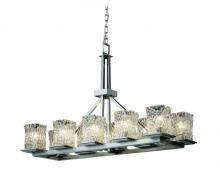 Justice Design Group GLA-8650-26-WHTW-NCKL - Montana 10-Light Rectangular Ring Chandelier