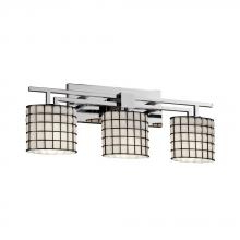 Justice Design Group WGL-8703-10-GRCB-MBLK - Aero 3-Light Bath Bar