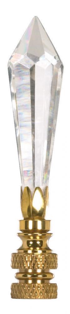 U-Drop Cut Crystal Finial; 3-1/4&#34; Height; 1/4-27