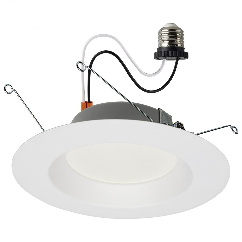 12.5 Watt LED Downlight Retrofit; 5-6&#34;; 3000K; 120 Volts; Dimmable; White Finish