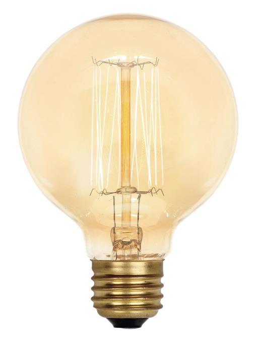 60W G25 Incandescent Amber E26 (Medium) Base, 120 Volt, Card