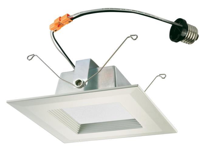 15W Square Recessed LED Downlight 6&#34; Dimmable 3000K E26 (Medium) Base, 120 Volt, Box