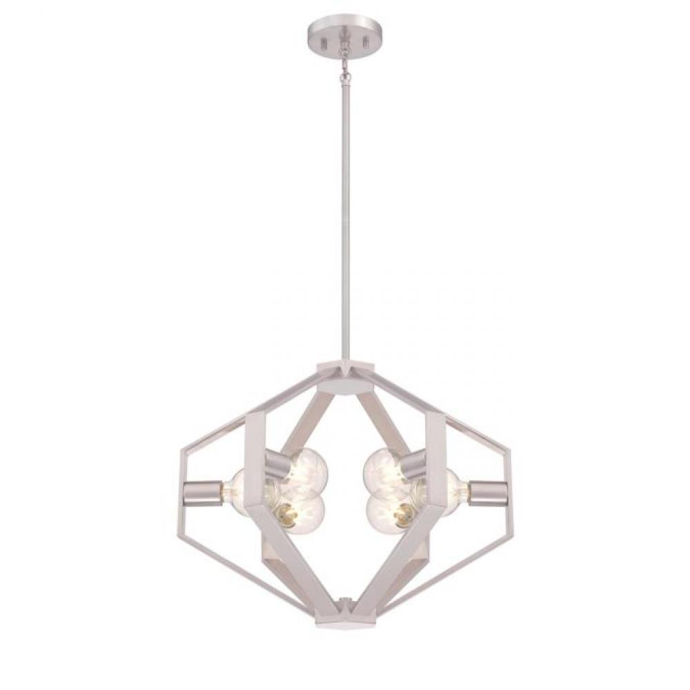 6 Light Chandelier Brushed Nickel Finish