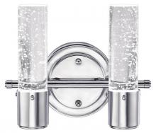 Westinghouse 6307700 - 15W 2 Light LED Wall Fixture Chrome Finish Bubble Glass