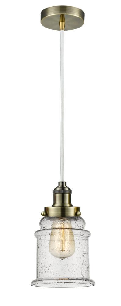 Edison - 1 Light - 8 inch - Antique Brass - Cord hung - Mini Pendant