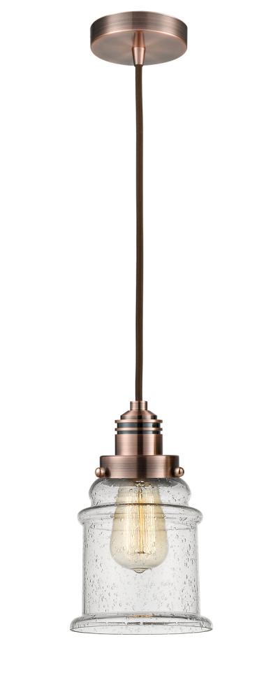 Winchester - 1 Light - 8 inch - Antique Copper - Cord hung - Mini Pendant