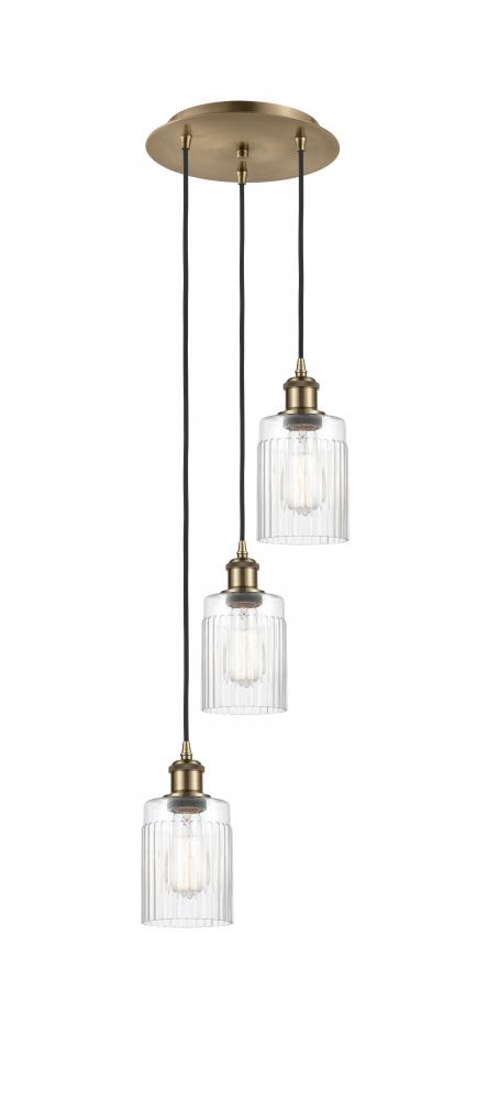 Hadley - 3 Light - 11 inch - Antique Brass - Cord Hung - Multi Pendant