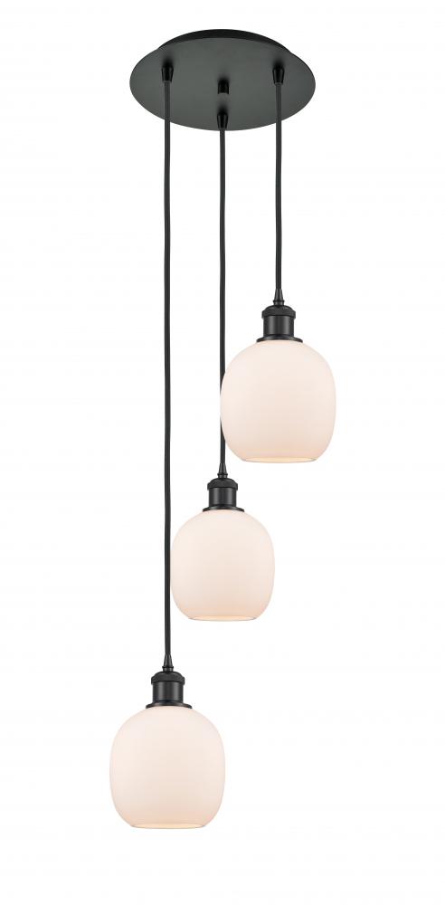 Belfast - 3 Light - 13 inch - Matte Black - Cord Hung - Multi Pendant