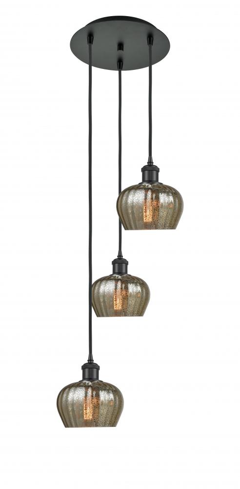 Fenton - 3 Light - 13 inch - Matte Black - Cord Hung - Multi Pendant