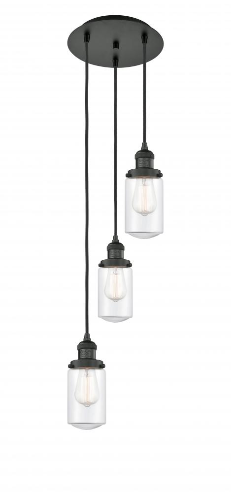 Dover - 3 Light - 11 inch - Matte Black - Cord hung - Multi Pendant