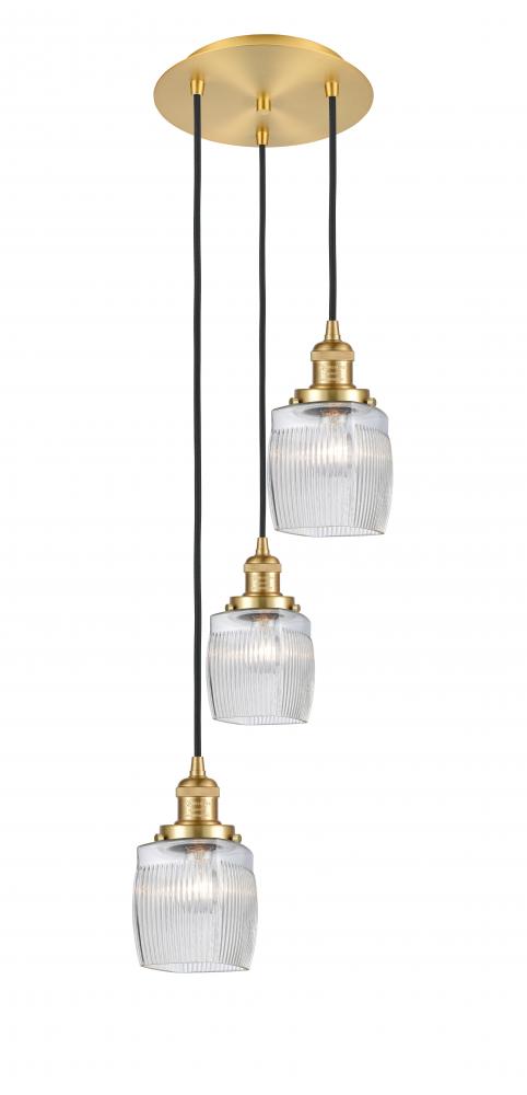 Colton - 3 Light - 12 inch - Satin Gold - Cord hung - Multi Pendant