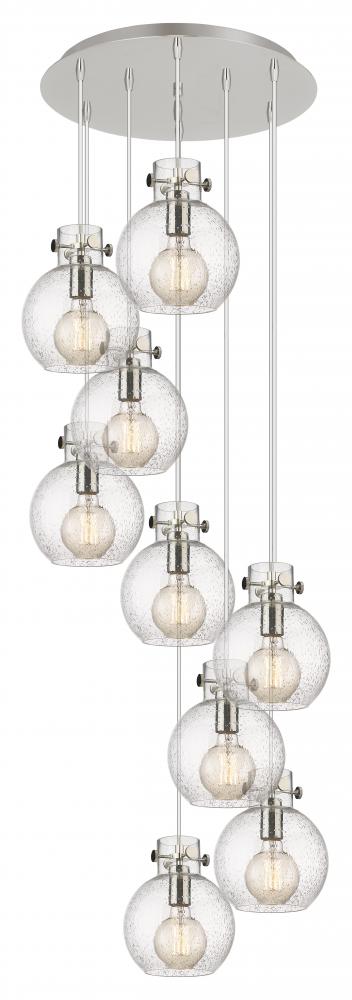 Newton Sphere - 9 Light - 22 inch - Polished Nickel - Cord hung - Multi Pendant