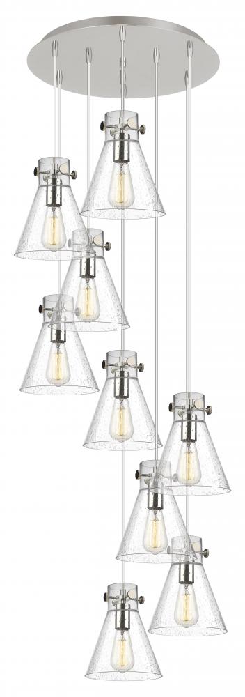 Newton Cone - 9 Light - 22 inch - Polished Nickel - Multi Pendant