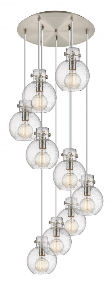 Newton Sphere - 9 Light - 22 inch - Brushed Satin Nickel - Cord hung - Multi Pendant