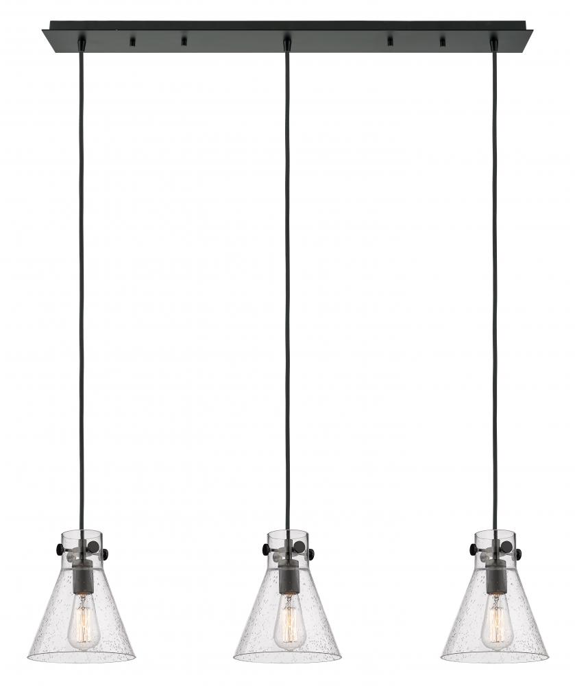 Newton Cone - 3 Light - 40 inch - Matte Black - Linear Pendant