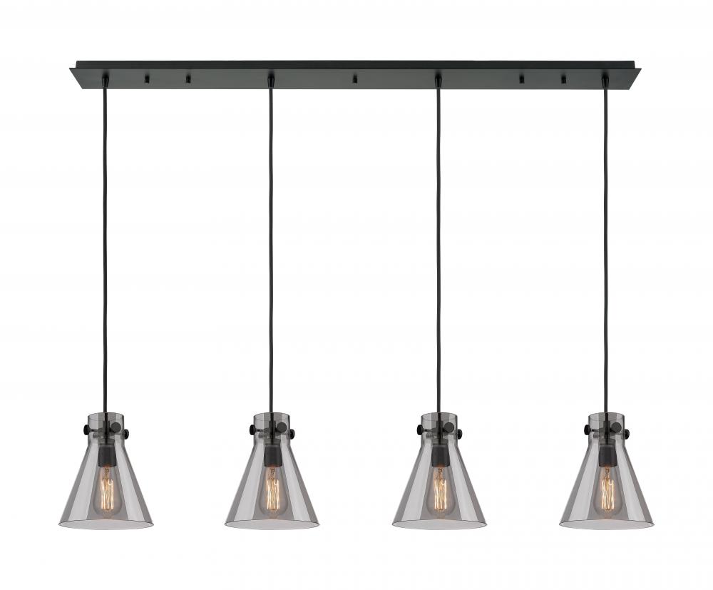 Newton Cone - 4 Light - 52 inch - Matte Black - Linear Pendant