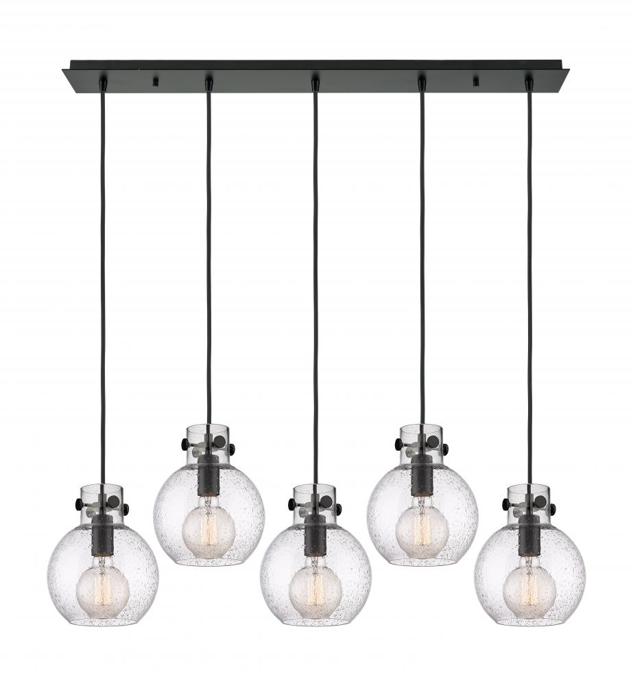 Newton Sphere - 5 Light - 40 inch - Matte Black - Cord hung - Linear Pendant