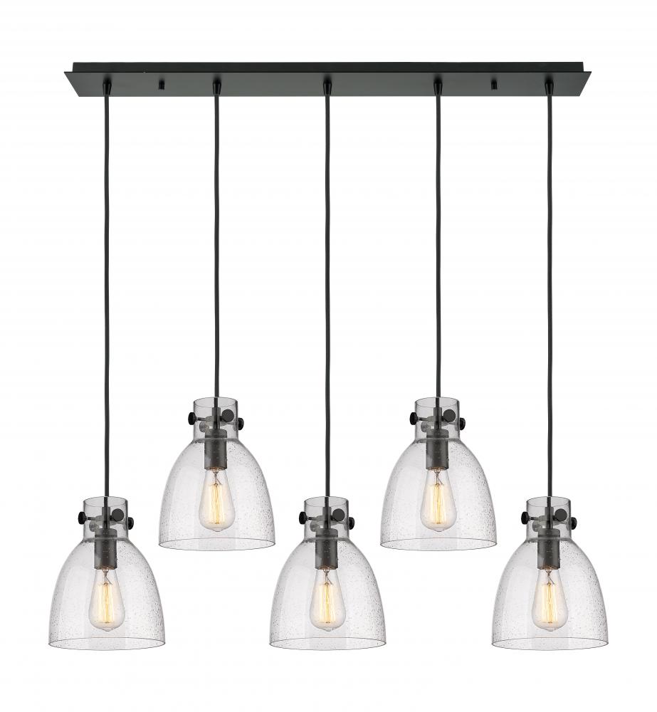 Newton Bell - 5 Light - 40 inch - Matte Black - Linear Pendant