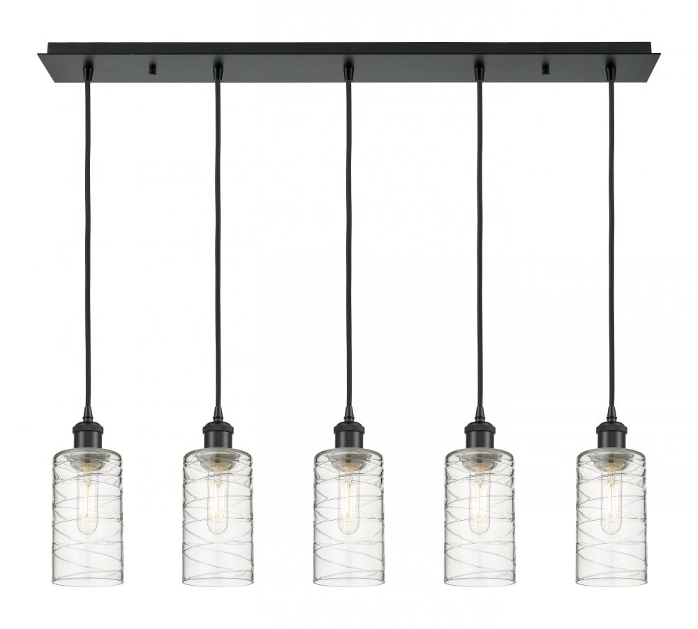 Crown Point - 5 Light - 37 inch - Matte Black - Linear Pendant