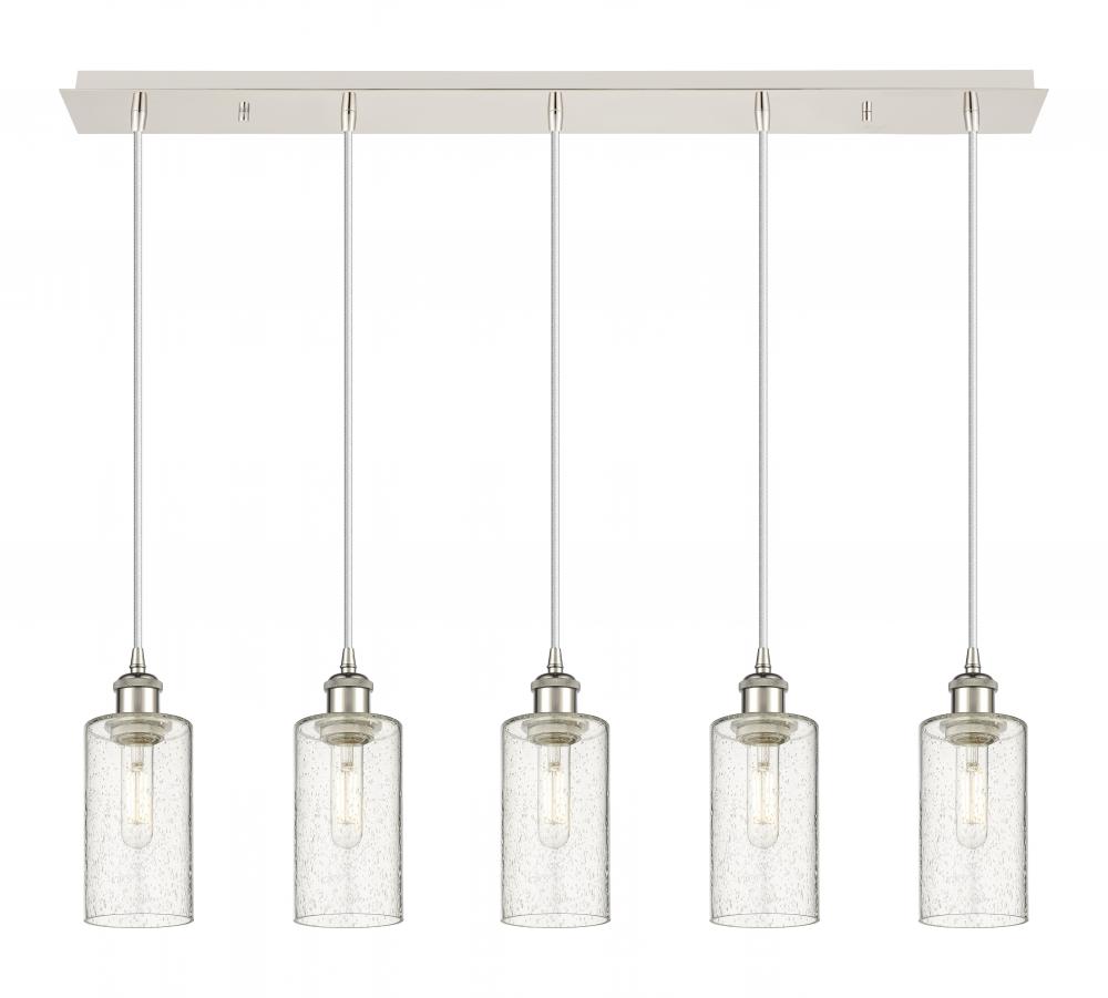 Crown Point - 5 Light - 37 inch - Polished Nickel - Linear Pendant