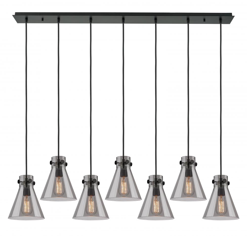 Newton Cone - 7 Light - 52 inch - Matte Black - Linear Pendant