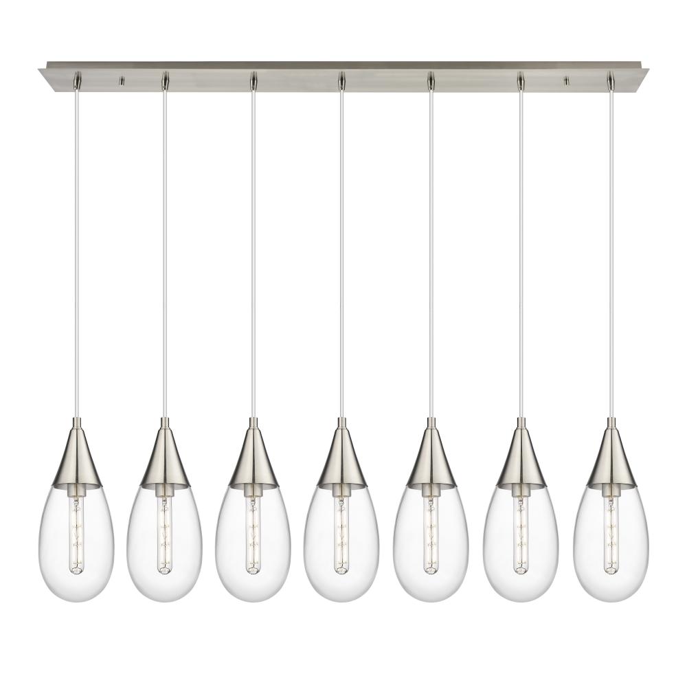 Malone - 7 Light - 50 inch - Brushed Satin Nickel - Linear Pendant