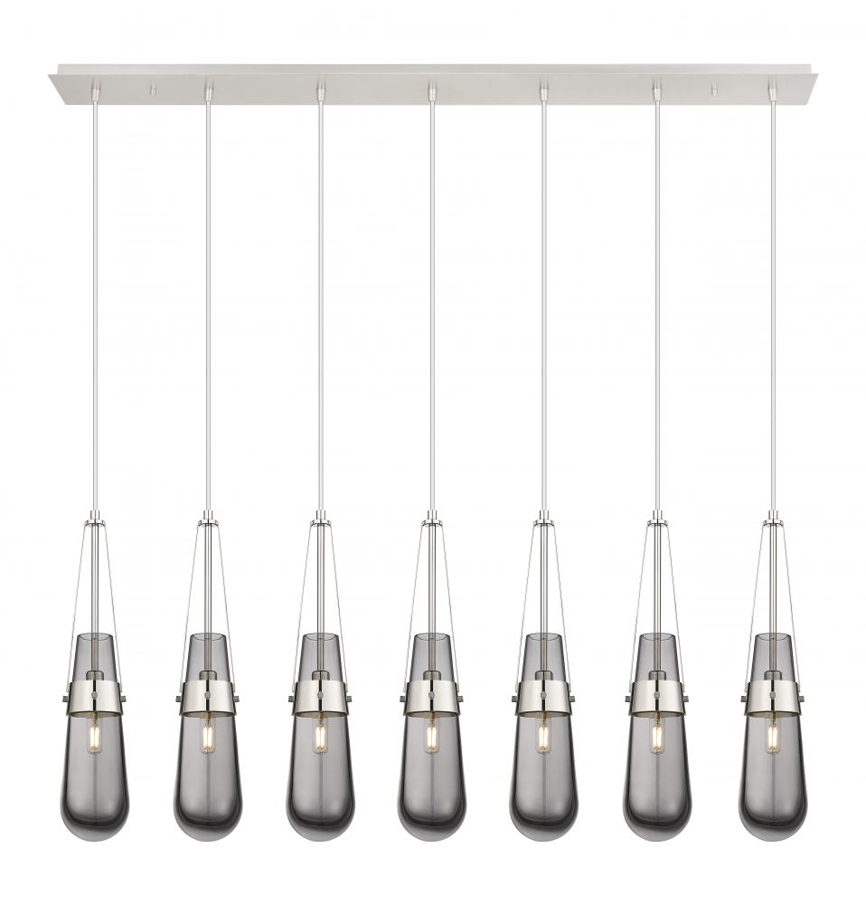 Milan - 7 Light - 48 inch - Polished Nickel - Linear Pendant