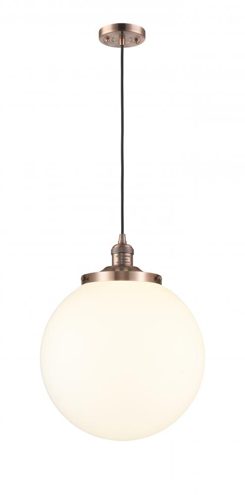 Beacon - 1 Light - 14 inch - Antique Copper - Cord hung - Mini Pendant