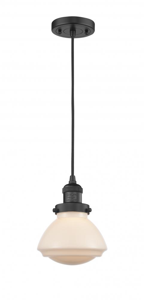 Olean - 1 Light - 7 inch - Matte Black - Cord hung - Mini Pendant