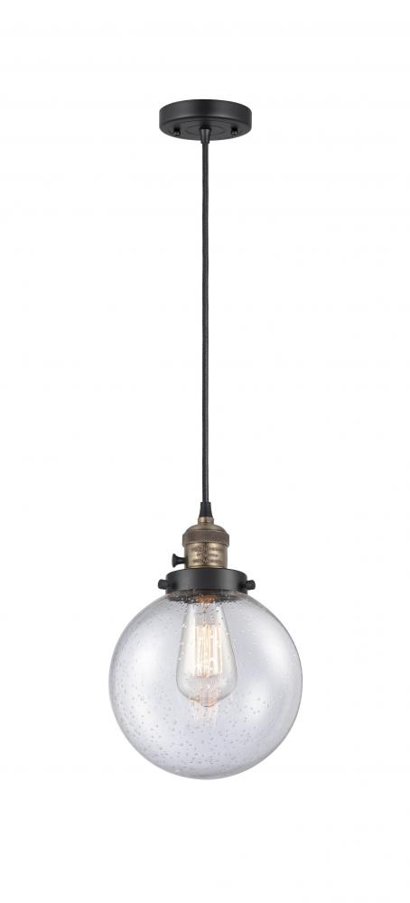 Beacon - 1 Light - 8 inch - Black Antique Brass - Cord hung - Mini Pendant