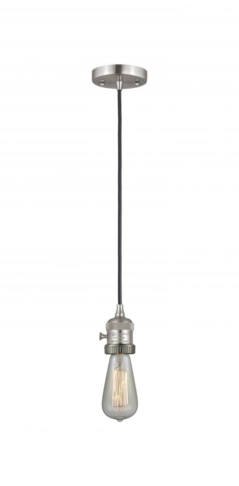 Bare Bulb - 1 Light - 3 inch - Brushed Satin Nickel - Cord hung - Mini Pendant