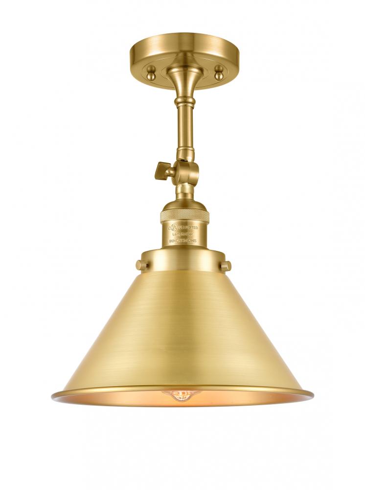 Briarcliff - 1 Light - 10 inch - Satin Gold - Semi-Flush Mount