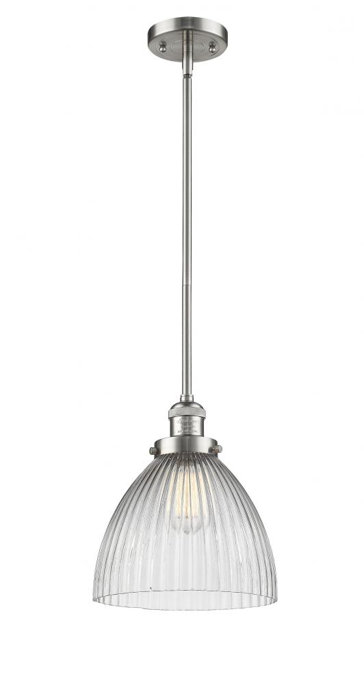 Seneca Falls - 1 Light - 10 inch - Brushed Satin Nickel - Stem Hung - Mini Pendant