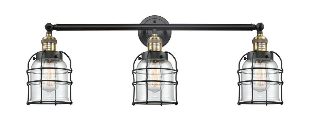 Bell Cage - 3 Light - 31 inch - Black Antique Brass - Bath Vanity Light