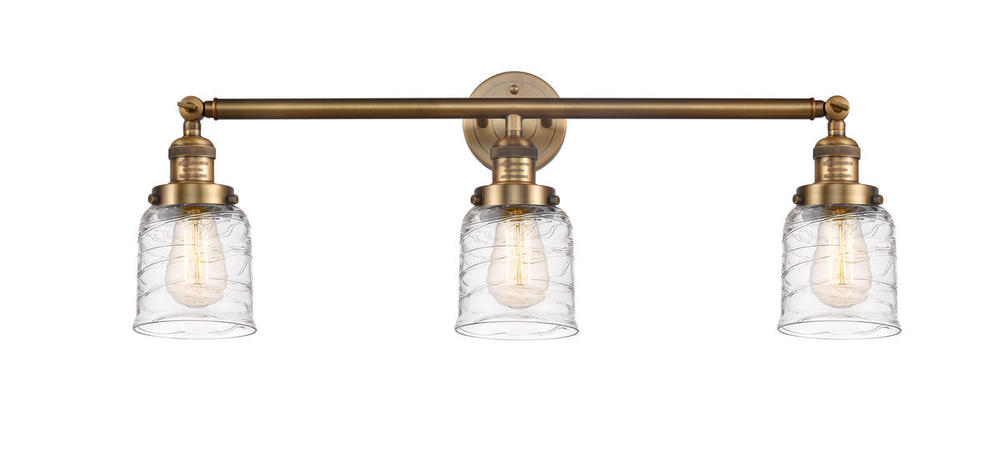 Bell - 3 Light - 30 inch - Brushed Brass - Bath Vanity Light