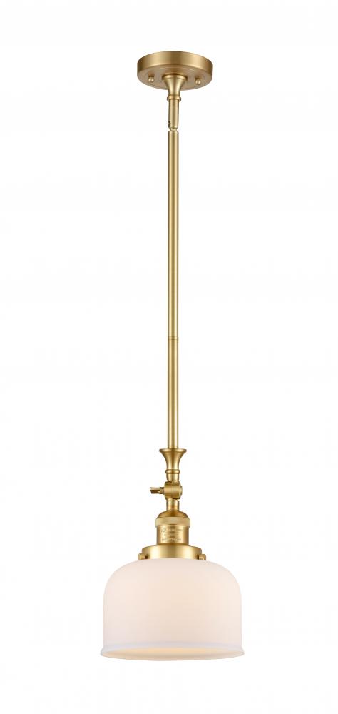 Bell - 1 Light - 8 inch - Satin Gold - Stem Hung - Mini Pendant