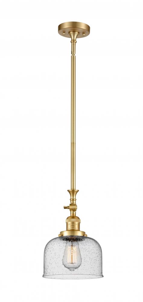 Bell - 1 Light - 8 inch - Satin Gold - Stem Hung - Mini Pendant