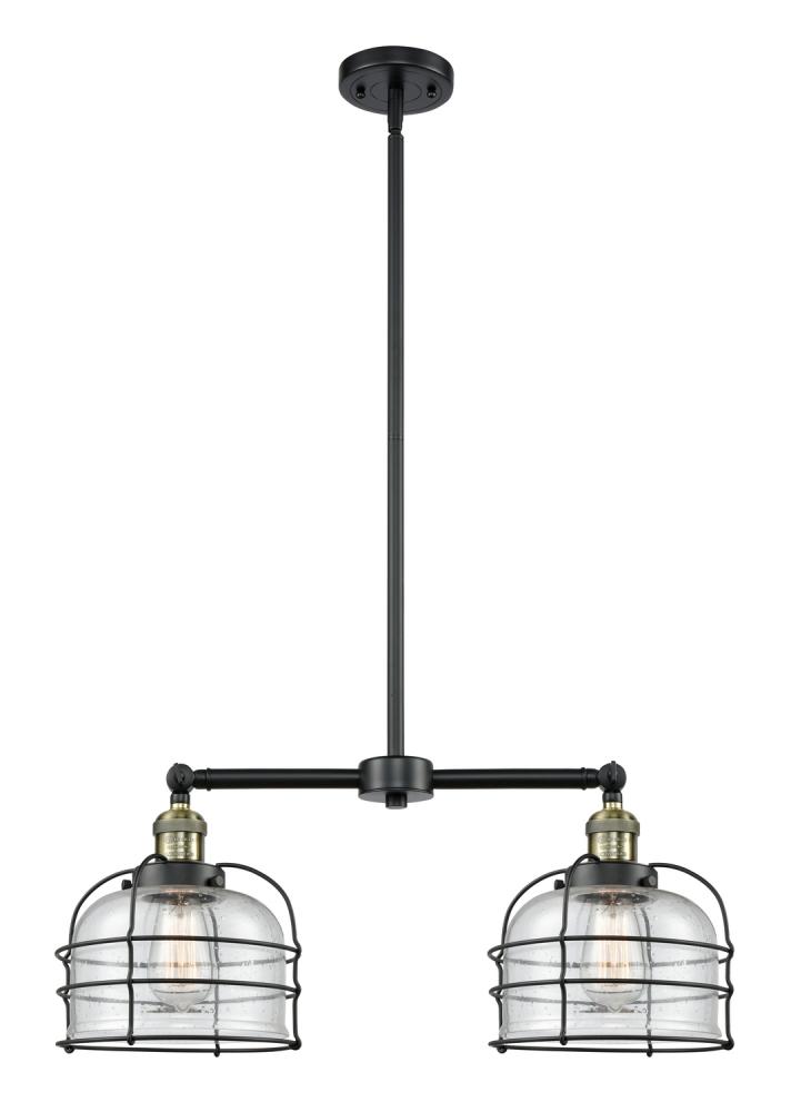 Bell Cage - 2 Light - 24 inch - Black Antique Brass - Stem Hung - Island Light