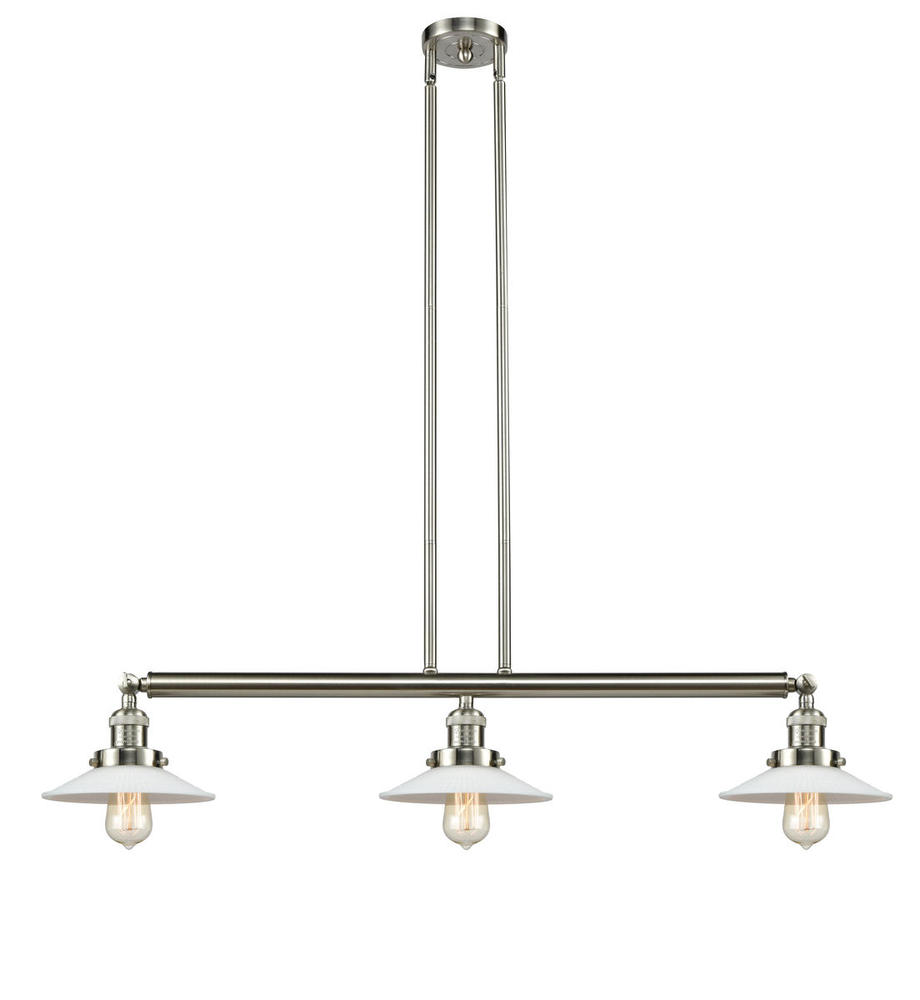 Halophane - 3 Light - 41 inch - Brushed Satin Nickel - Stem Hung - Island Light