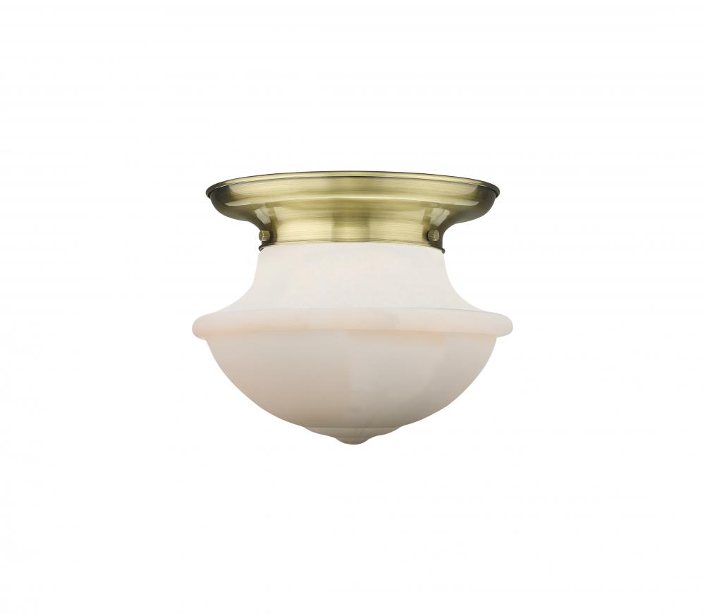 Oxford - 1 Light - 14 inch - Antique Brass - Flush Mount