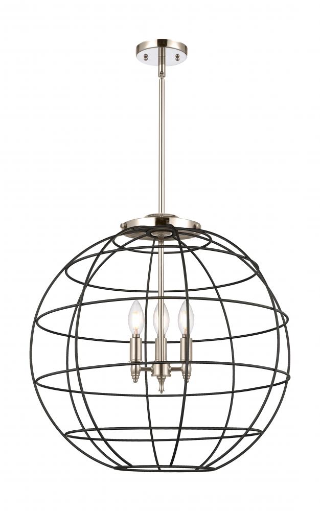 Lake Placid - 3 Light - 22 inch - Polished Nickel - Pendant