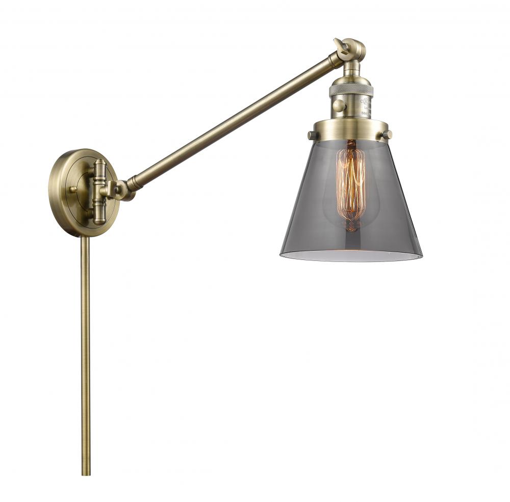 Cone - 1 Light - 8 inch - Antique Brass - Swing Arm