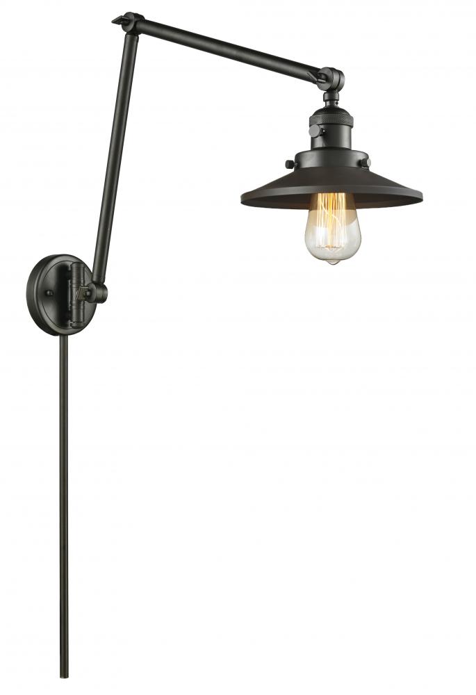 Railroad - 1 Light - 8 inch - Oil Rubbed Bronze - Swing Arm