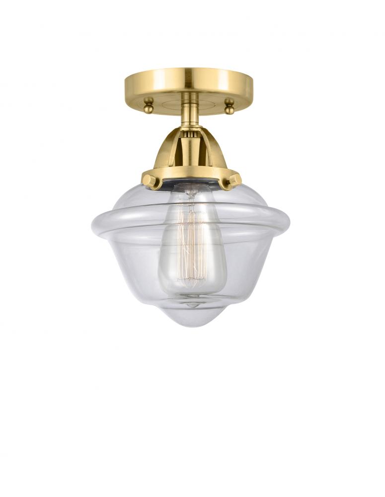 Oxford - 1 Light - 8 inch - Satin Gold - Semi-Flush Mount