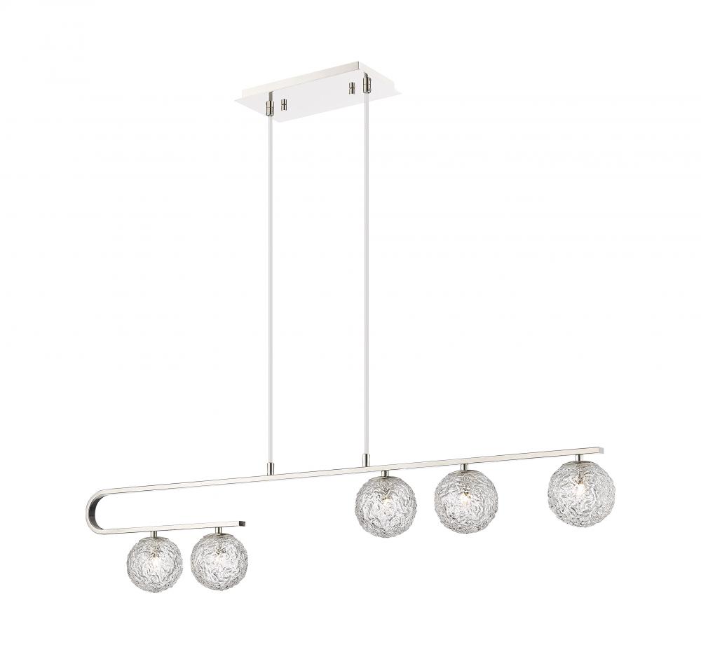 Barrington - 5 Light - 45 inch - Polished Nickel - Cord hung - Island Light