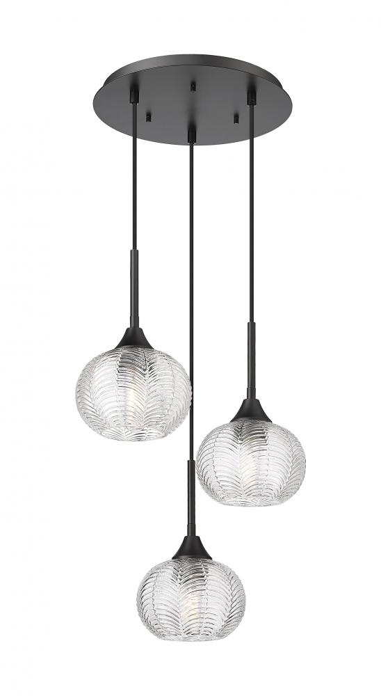 Berkshire - 3 Light - 15 inch - Matte Black - Cord Hung - Multi Pendant