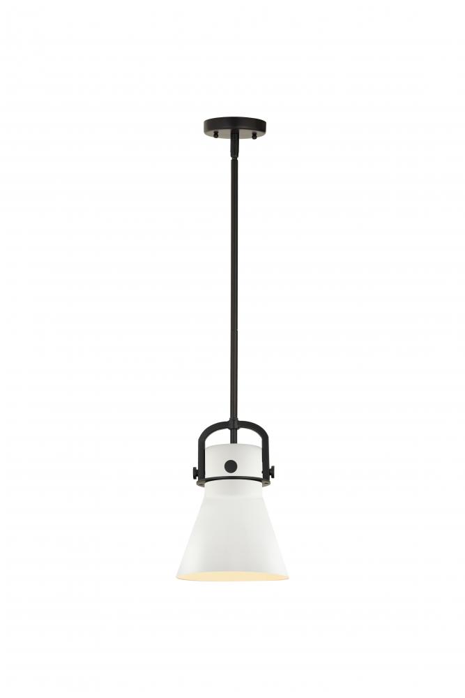 Newton Cone - 1 Light - 8 inch - Matte Black - Mini Pendant